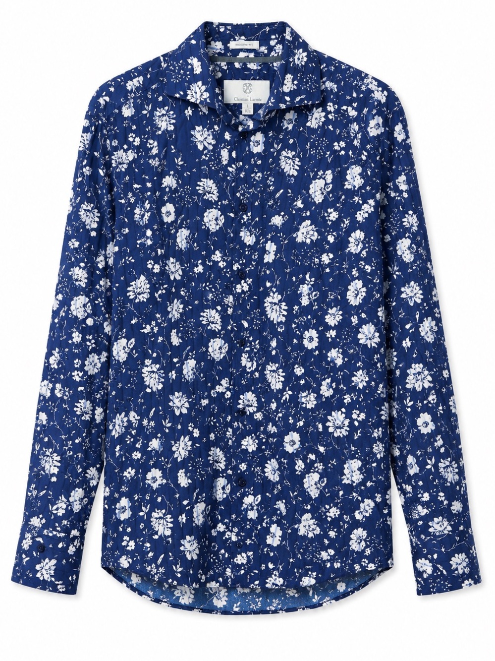 Christian Lacroix Blue Floral Button-Up Shirt